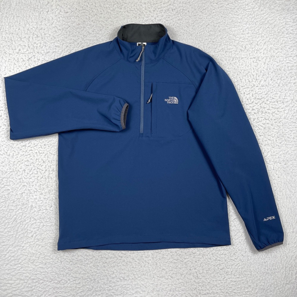 The North Face Pullover Mens M Blue Apex Quarter Zip Softshell Hiking Gorpcore